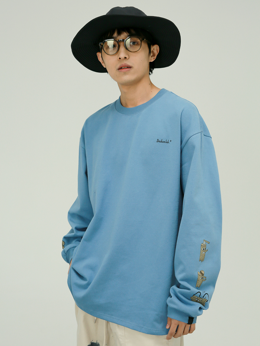 DAIKON 22SS Print L/S TEE山系复古休闲水洗做旧宽松印花长袖T恤