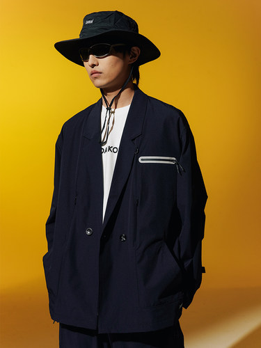 DAIKONLab.宽松拼接西服外套