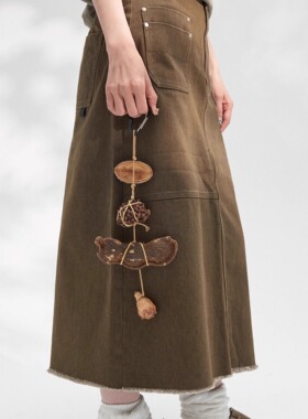 DAIKON Lab.法式工装复古百搭显瘦简约多口袋中长款a字裙半身裙