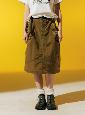 DAIKON Lab 23SS山系户外休闲轻薄尼龙立体口袋半身裙中长工装裙