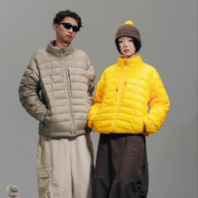 DAIKONLab.24aw户外城市轻量保暖90白鹅绒绗缝立领防水排骨羽绒服