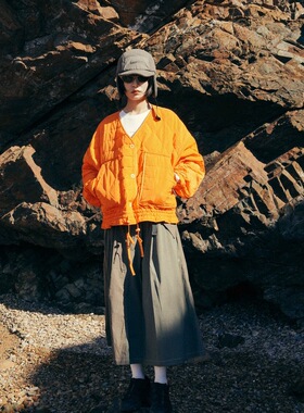 DAIKON Lab.25aw户外3M新雪丽复古绗缝轻质保暖廓形短款棉服外套