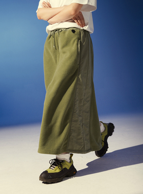 DAIKON Lab 23aw Outdoor Skirt户外休闲抓绒尼龙拼接纯色半身裙