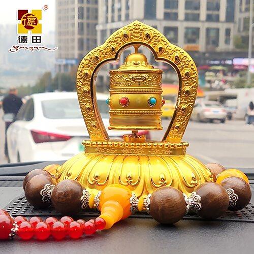 德田藏式车载太阳能旋转汽车摆件车内饰品光能永动中控台装饰用品