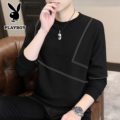 条纹花花公子休闲套头卫衣男装