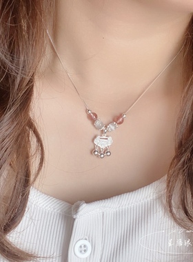 星禧银饰 原创多巴胺纯银平安锁项链990足银女生锁骨链轻奢生日礼