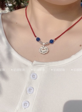 999纯银长命锁 镂空吊坠大人宝宝小孩婴儿情侣足银平安锁项链礼物