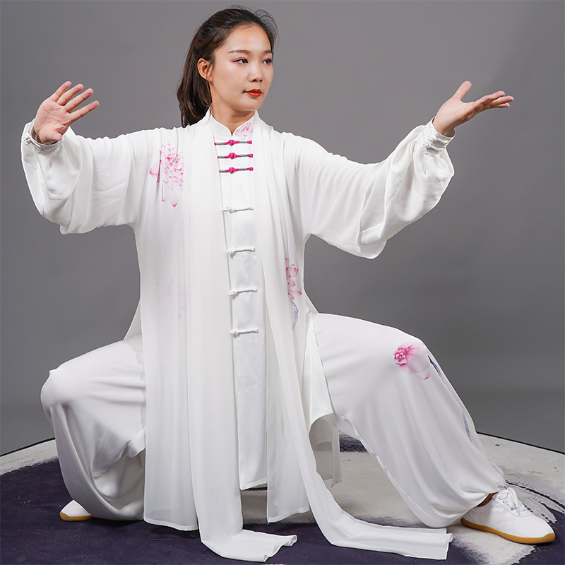 马蕾太极服新款醋酸净彩绘团队