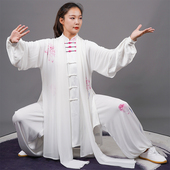 马蕾太极服新款 醋酸面料彩绘表演服练功服团队个人比赛服莲花净