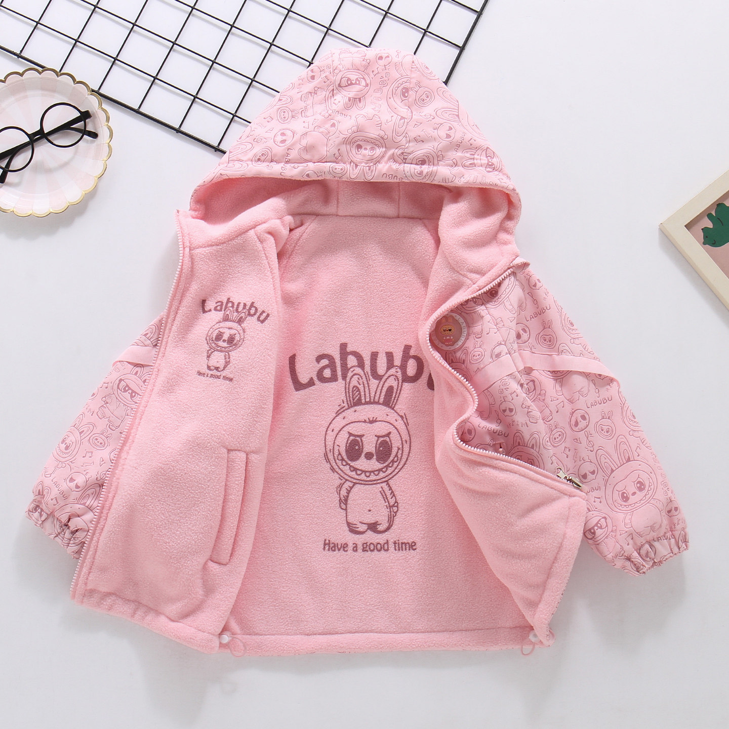 女童秋装外套2025新款儿童洋气女孩秋冬两面穿加绒加厚字母冲锋衣,童装/婴儿装/亲子装,普通外套,淘宝优惠券,粉丝福利购,淘宝优惠卷