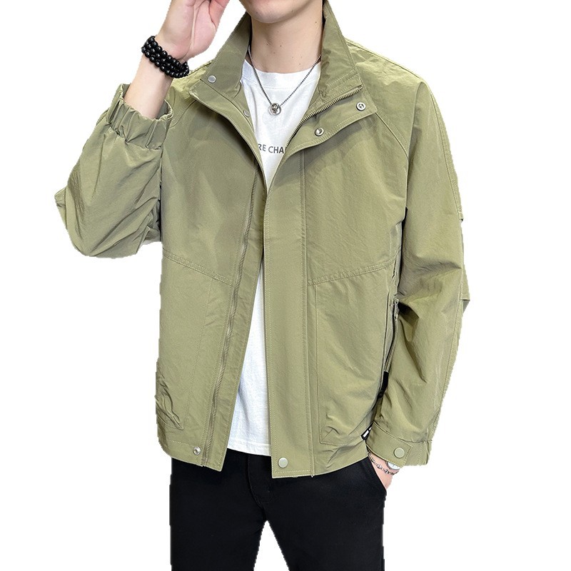 青年夹克男士外套休闲春秋季立领上衣新款加绒秋冬季加厚二棉棉服