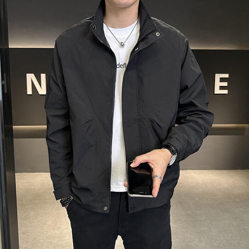 2025春秋季新款男士休闲夹克上衣外套韩版潮流青年港风帅气工装,男装,夹克,淘宝优惠券,粉丝福利购,淘宝优惠卷