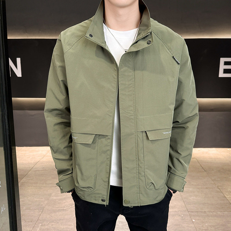 工厂直销原版品质男士百搭休闲外套时尚帅气薄款简约立领夹克,男装,夹克,淘宝优惠券,粉丝福利购,淘宝优惠卷