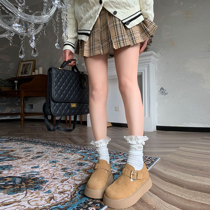 小个子增高7CM百搭增高鞋博肯鞋今年流行的厚底鞋松糕鞋女厚底鞋