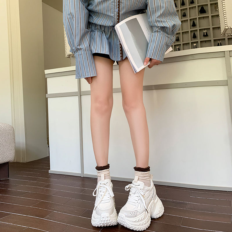 12cm增高女鞋2025年新款小白鞋内增高女小个子厚底内增高老爹鞋女