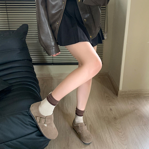小个子内增高博肯鞋女鞋女懒人鞋冬季一脚蹬女鞋内增高女鞋一脚蹬