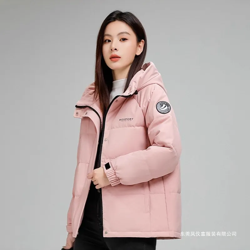 羽绒服女短款2025冬新款时尚加厚同款小个子白鸭绒外套白色