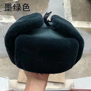 正品松枝绿棉帽栽绒帽寒区冬季骑行制式温区防寒保暖雷锋帽圆顶