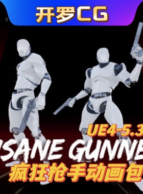 UE4虚幻5 Insane Gunner AnimSet 射击枪手人物动画动作双枪手持
