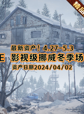 UE5虚幻5 Norwegian Winter Island Village Megapack 冬季场景