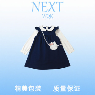 連衣裙春秋寶寶長袖 上衣背心裙學(xué)院風(fēng)兩件套 WQK女童時尚 英國NEXT