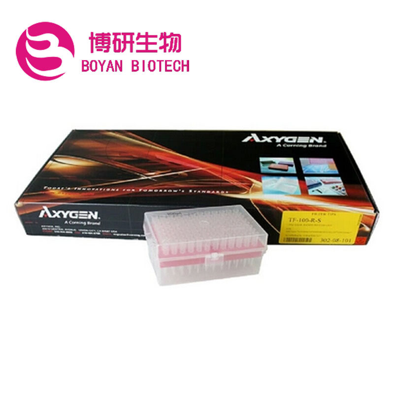 TF-100-R-S Axygen/爱思进 100ul盒装灭菌透明滤芯枪头 96支/盒