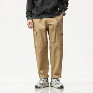 纯棉直筒宽松百搭耐磨休闲裤 OLA春秋款 裤 水洗工装 高街风 男士