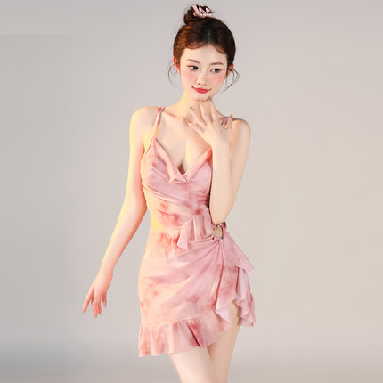 花房姑娘泳衣女款高级感分体三件套泡温泉裙式性感纯欲风2024新款