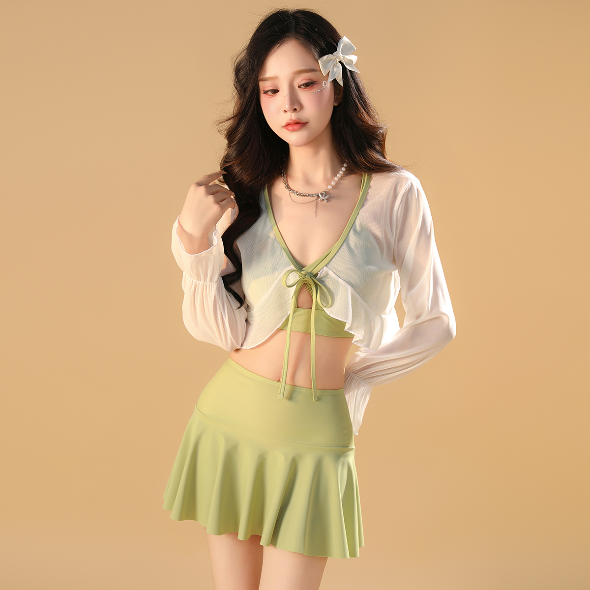 多巴胺少女游泳衣水上乐园泡温泉