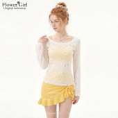 花房姑娘分体泳衣女保守显瘦遮肚裙式 温泉泳装 2026新款 绝美长袖