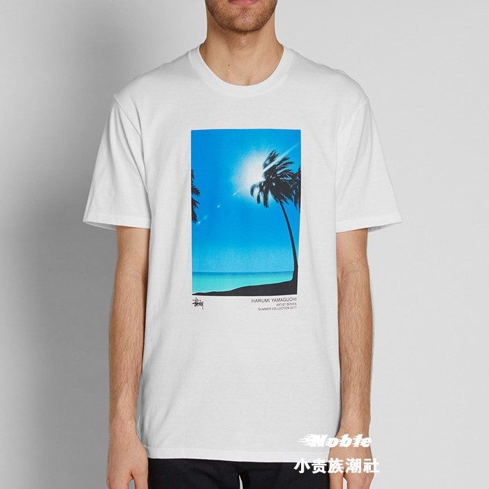 Stussy HARUMI YAMAGUCHI PALM tee Palm Short sleeved Sky Coconut tree T-shirtin the Men's clothing, T-shirt  category - from Buy2taobao.com to provide professional Taobao agent buy service