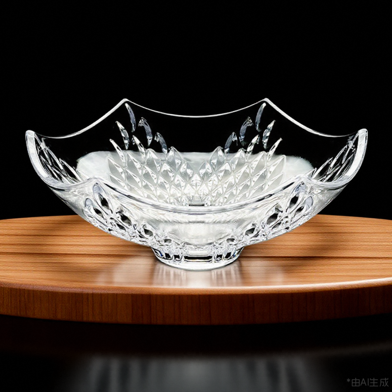 玻璃水果盘轻奢高档六角果斗高级