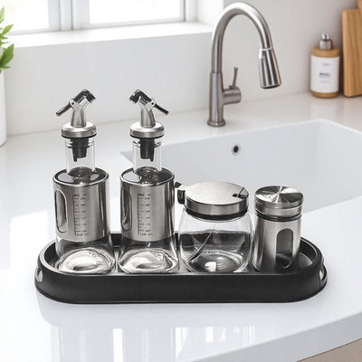 玻璃油壶不锈钢316食品级厨房调味瓶罐套装辣椒油酱油商用高颜值