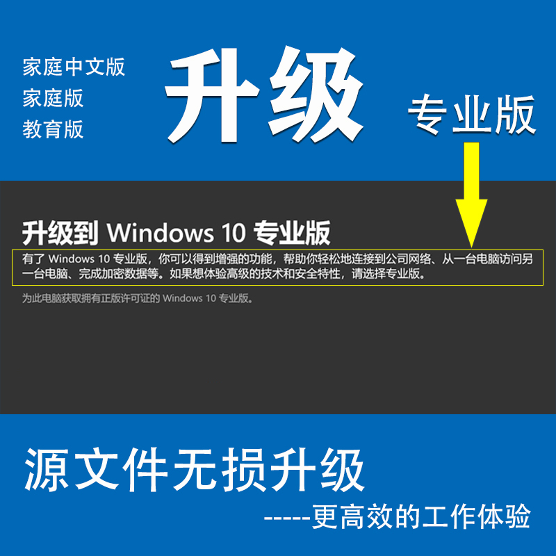 windows10 11家庭中文版教育版升级专业版专业工作站版企业版系统