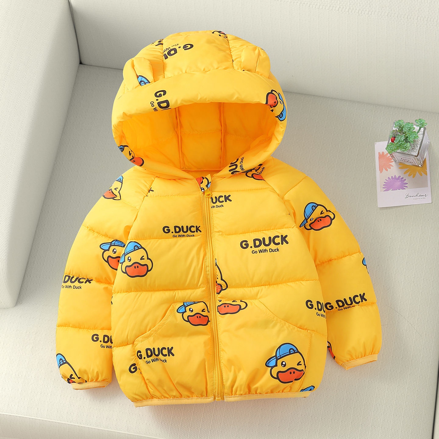 小黄鸭宝宝棉服中小童婴幼儿童秋冬外套男女童羽绒棉衣0-6岁棉袄3