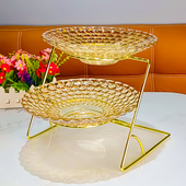 酒店自助餐台置物双层展示盘桌面沙拉架子多层水果凉菜架果盘餐桌