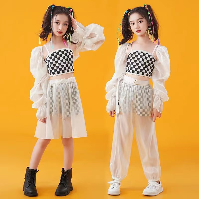 儿童爵士舞演出服女孩jazz嘻哈