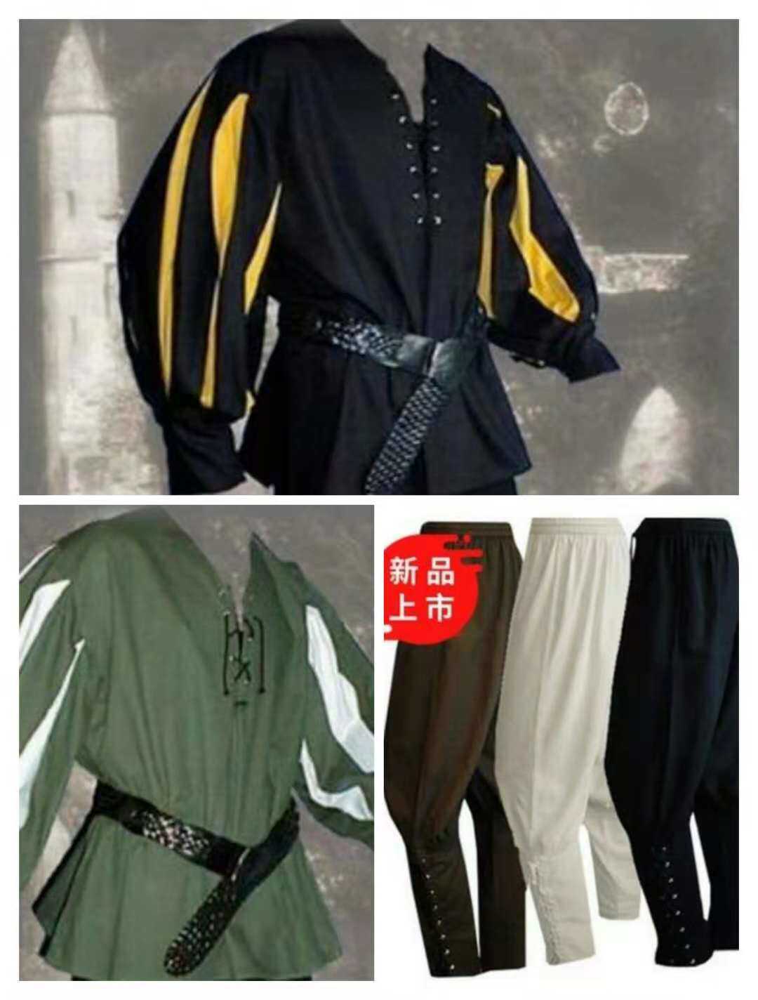 欧洲文艺复兴时期平民男装出租赁王子仆人贵族劳工灯笼袖话剧戏服