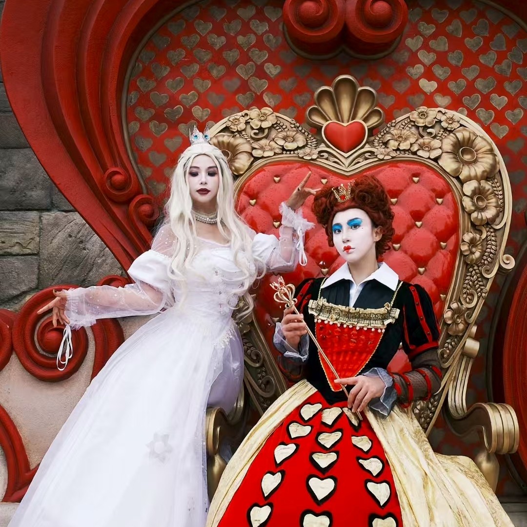 红皇后款COS服出租白皇后疯帽子