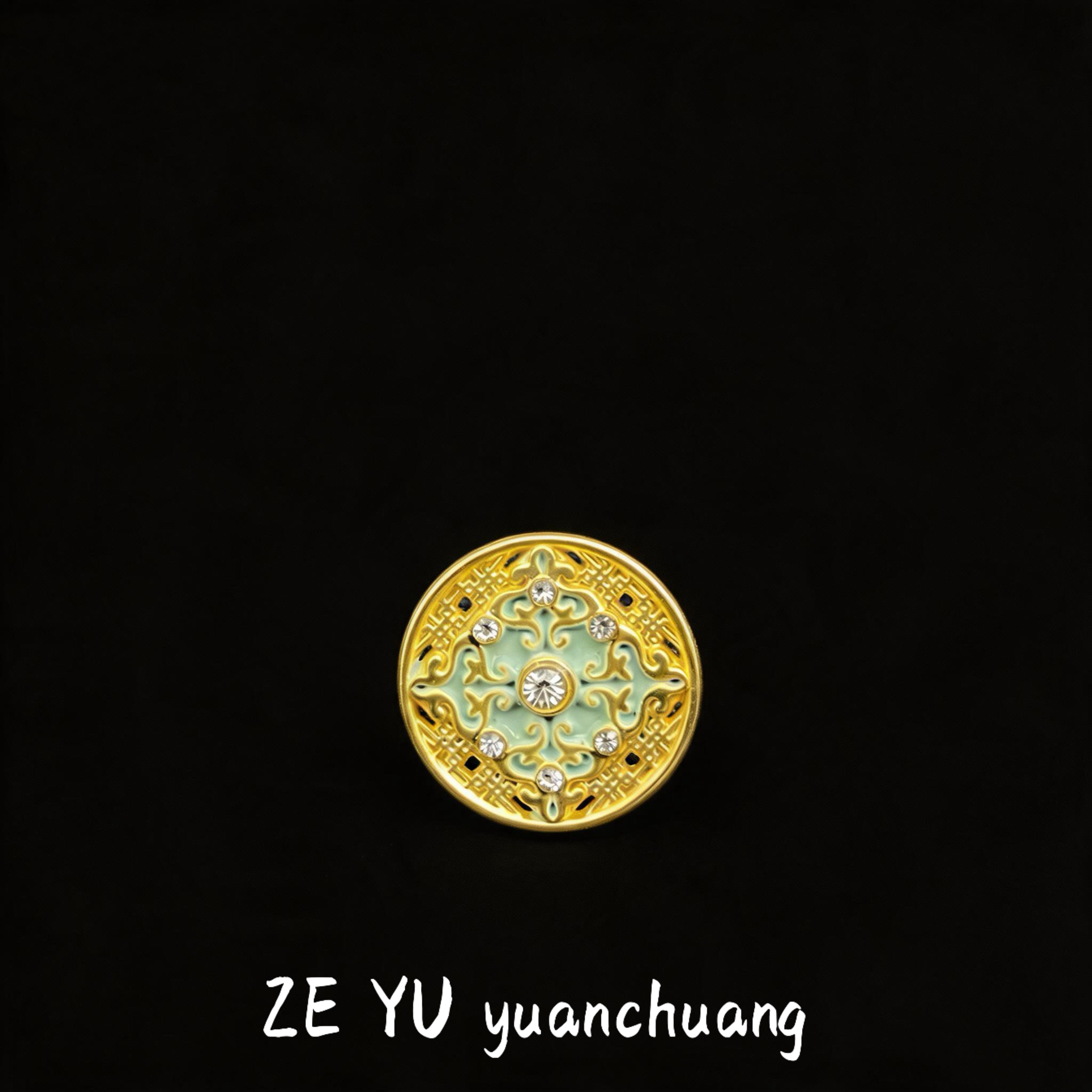 国风复古镂空如意纹合金磁吸胸针中式汉服旗袍唐装外套装饰小扣针