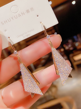 几何三角耳环女2020年新款潮气质高级感大气法式复古圆脸显瘦耳饰