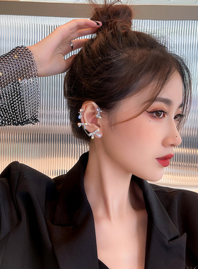 杨超越同款蝴蝶结耳挂2021年新款潮女夏耳饰小众高级感耳骨夹耳环