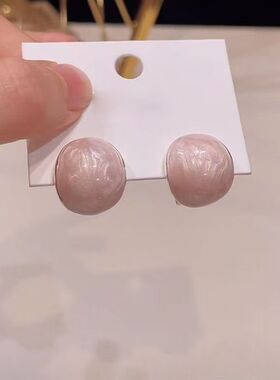 粉紫色珐琅复古耳扣轻奢