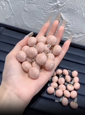 925银针简约陶瓷粉色珍珠耳钉小众通勤百搭耳环ins时髦洋气不掉色