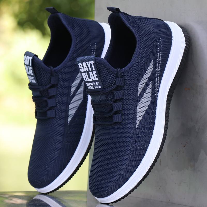 秋季男鞋一脚蹬网面透气防臭