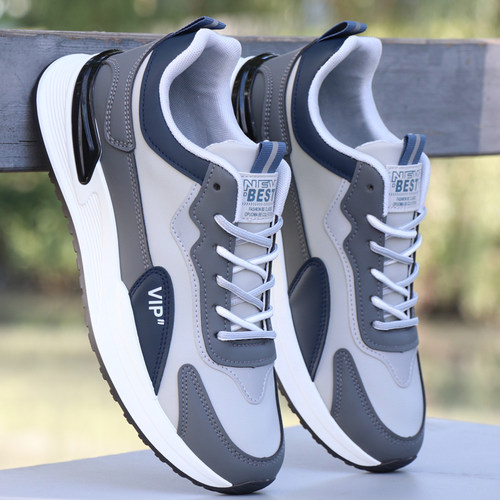 男鞋秋冬新款皮面防水运动鞋