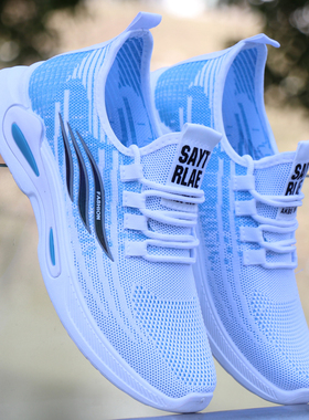 夏季轻薄透气男鞋网鞋男士防臭网面鞋青年运动休闲鞋防滑飞织鞋男