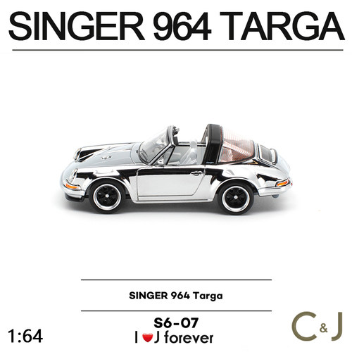 拓意POPRACE1:64保时捷 S6-07 SINGER 964 TARGA汽车合金仿真模型