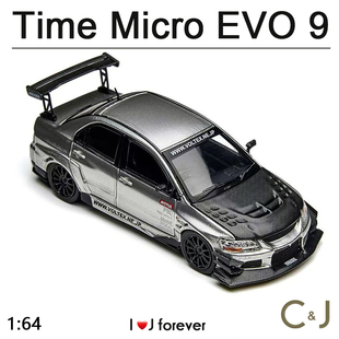 TimeMicro银色EVO9开盖版 64汽车模型 EVOLUTION LANCER
