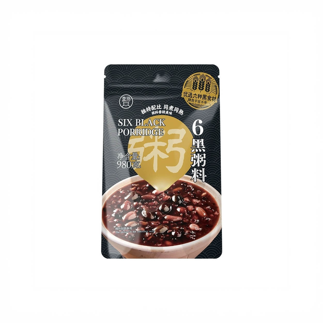盒马会员店代购 盒马6黑粥料 980g 富含膳食纤维 同煮同熟